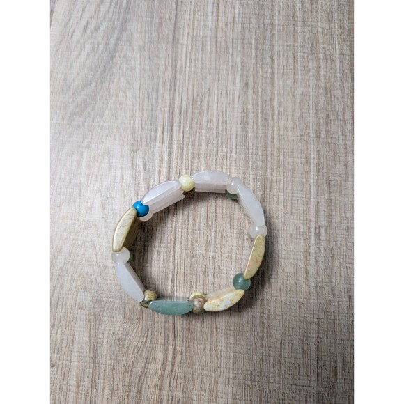 Artisan Multi-Gemstone Statement Panel Stretch Bracelet Boho Eclectic Chakras - Picture 4 of 4